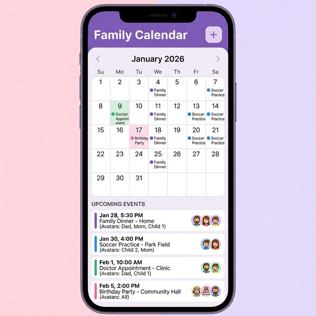 Family Calendar Interface